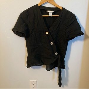 H&M small linen wrap top